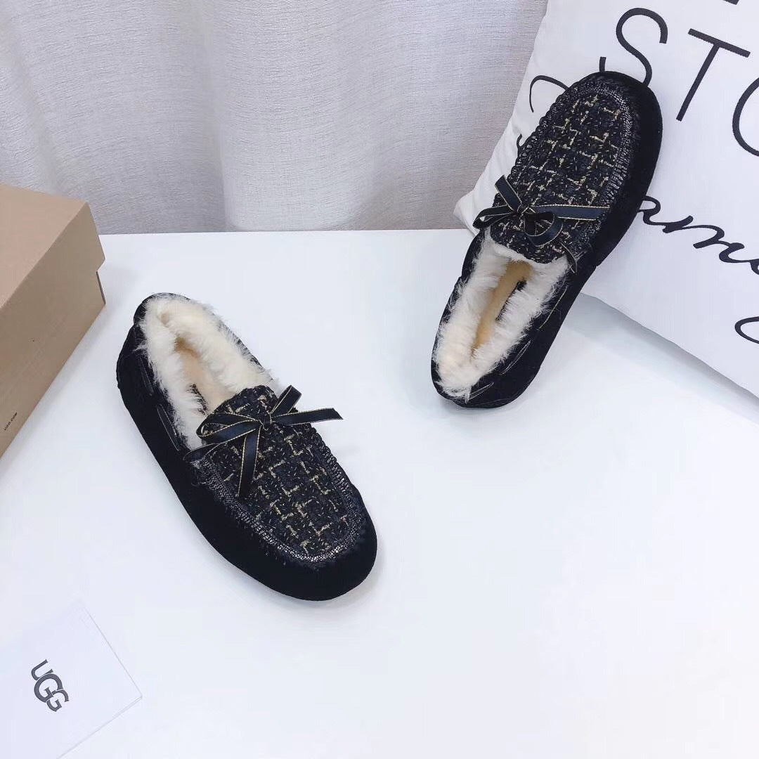 5623 Chanel-Style Studded Loafers — Black