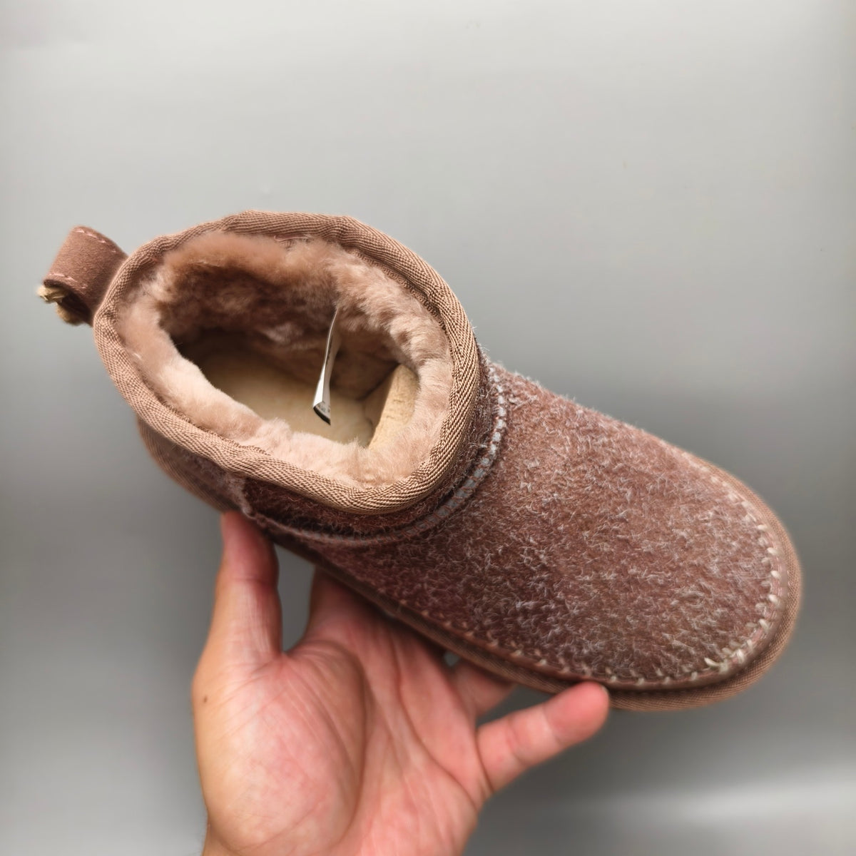 1538 Suede Back Strap Boots — Brown (In Stock)
