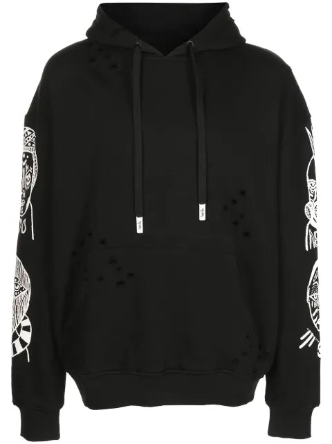 Haculla graphic-print distressed hoodie