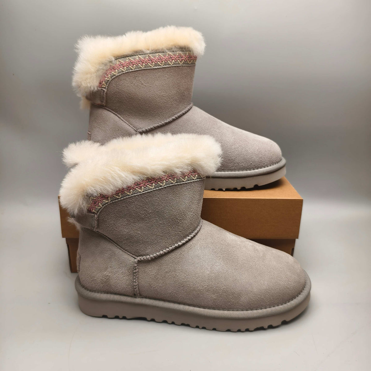 4517 Ethnic Style Back-Strap Shoes — Gray (In Stock)