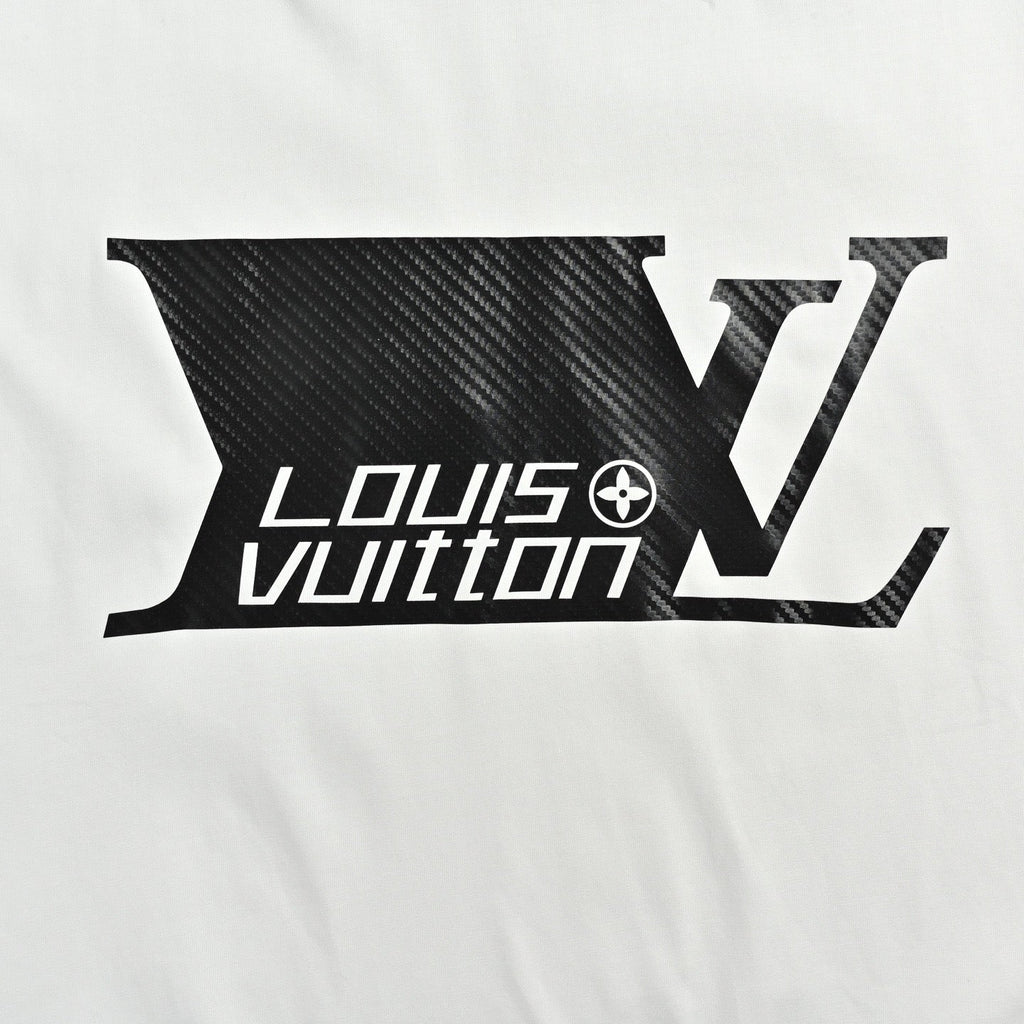 Carbon fiber logo print short-sleeved shirt