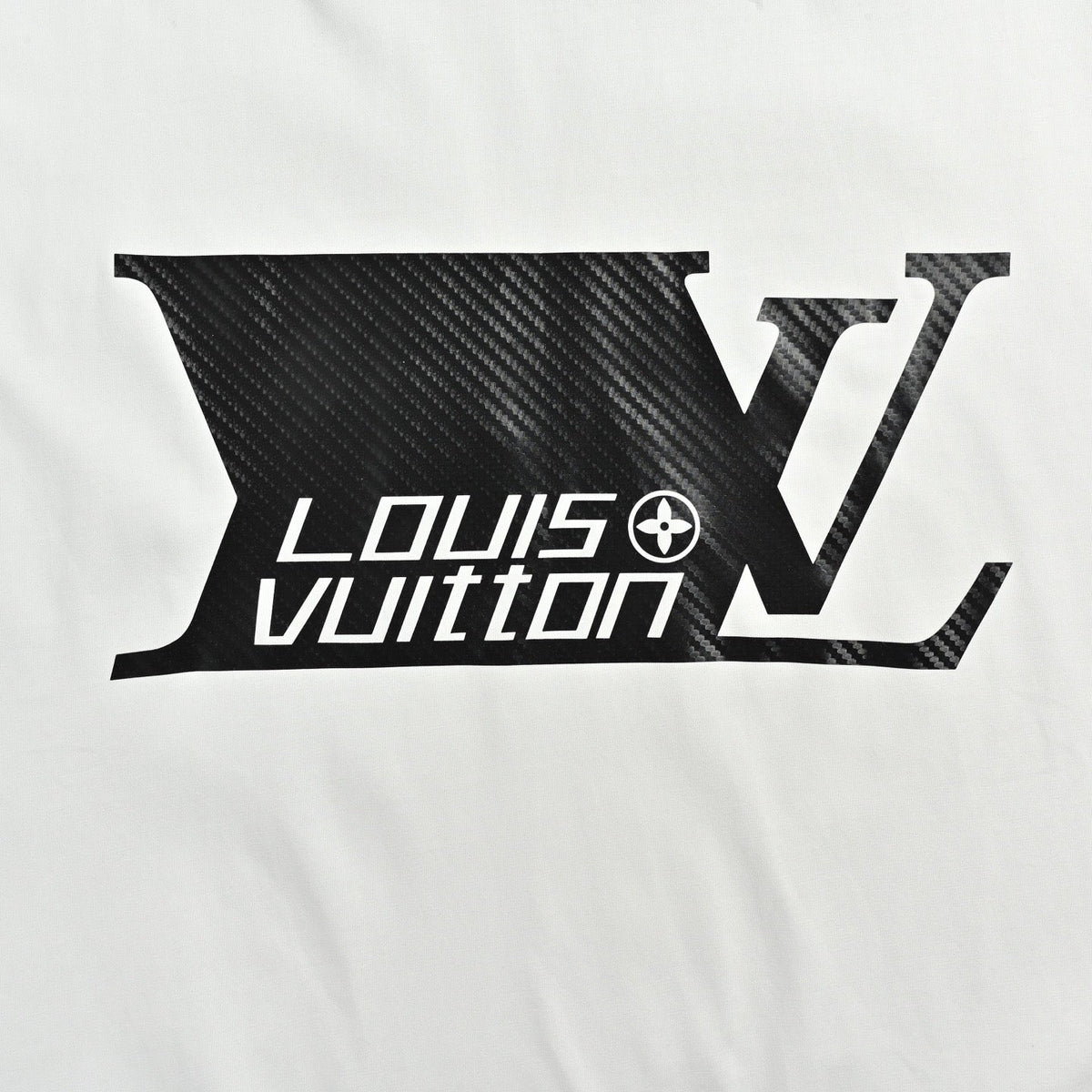 Carbon fiber logo print short-sleeved shirt