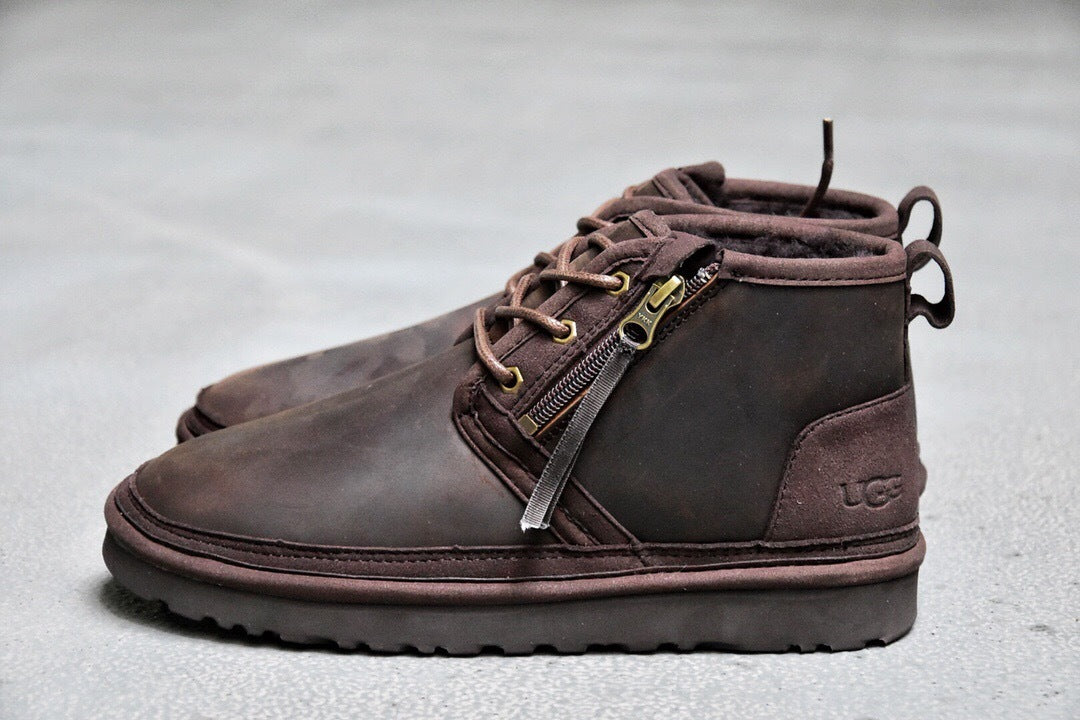 3883 Crazy Horse Leather Zip Men's Shoes