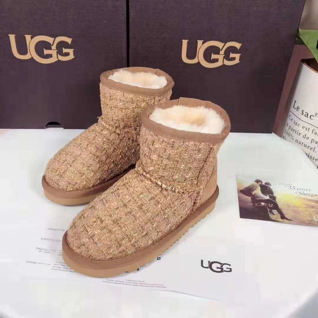 5854 Kids Chanel-Style Snow Boots — Chanel Chestnut