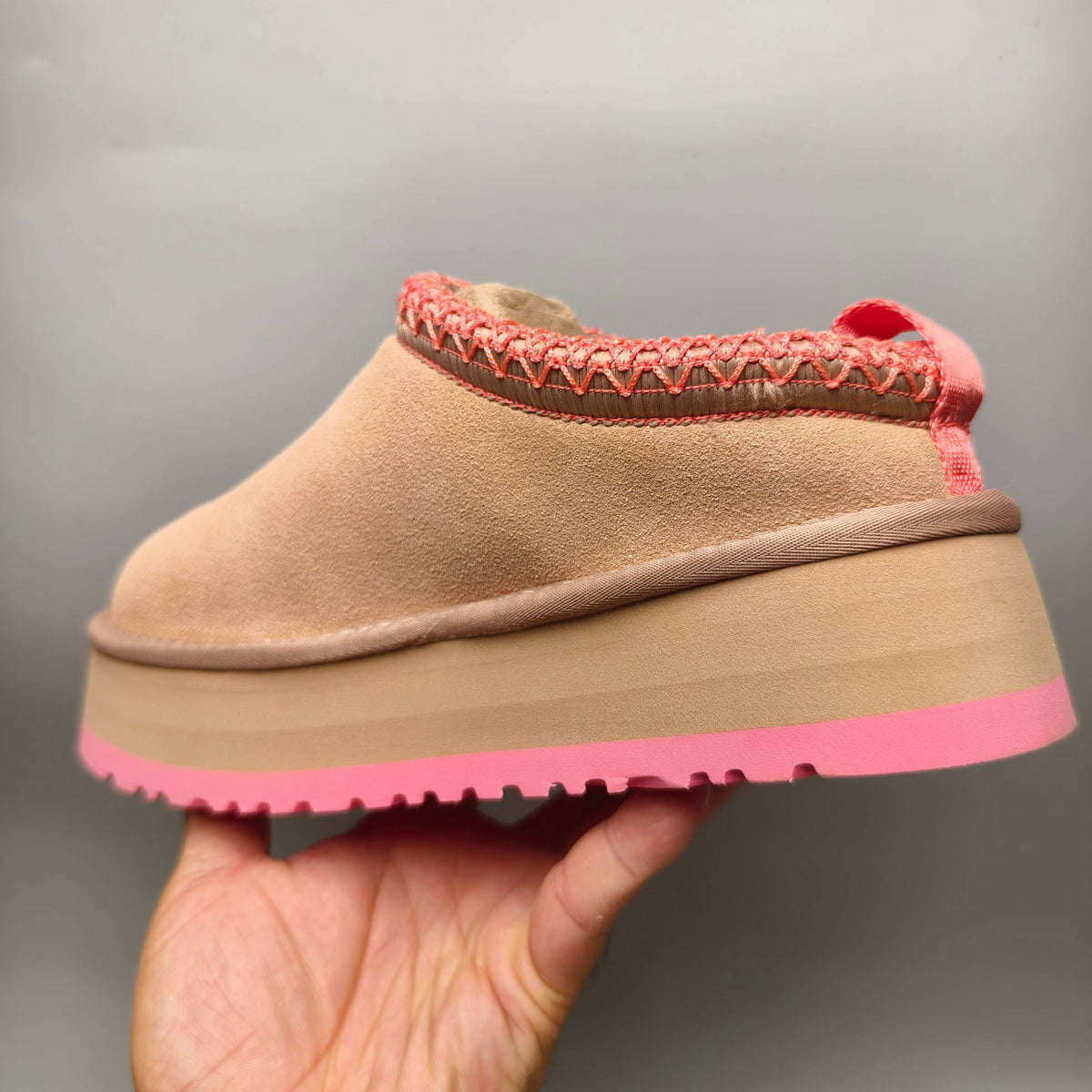 2553-2130 Ethnic Style Chunky Sole Casual Shoes — Pink (In Stock)