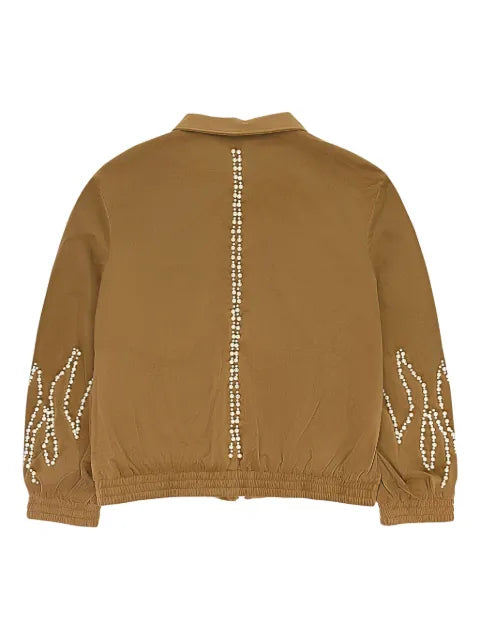 BIRTH OF ROYAL CHILD Flame Pearl velvet "Brown" track jacket