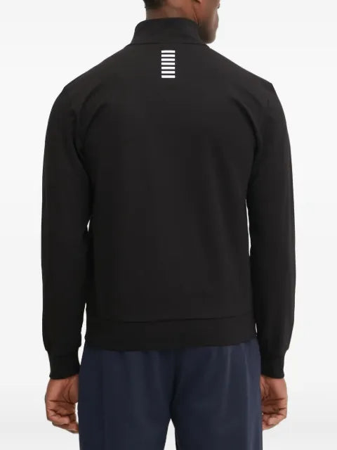 Ea7 Emporio Armani logo-plaque zip-up sweatshirt