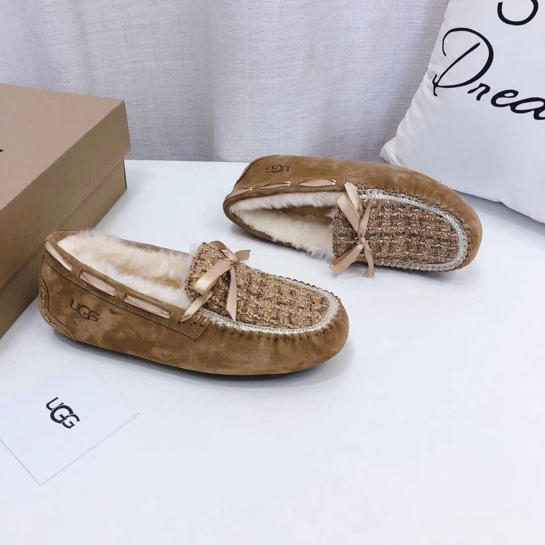 5623 Chanel-Style Studded Loafers — Chestnut