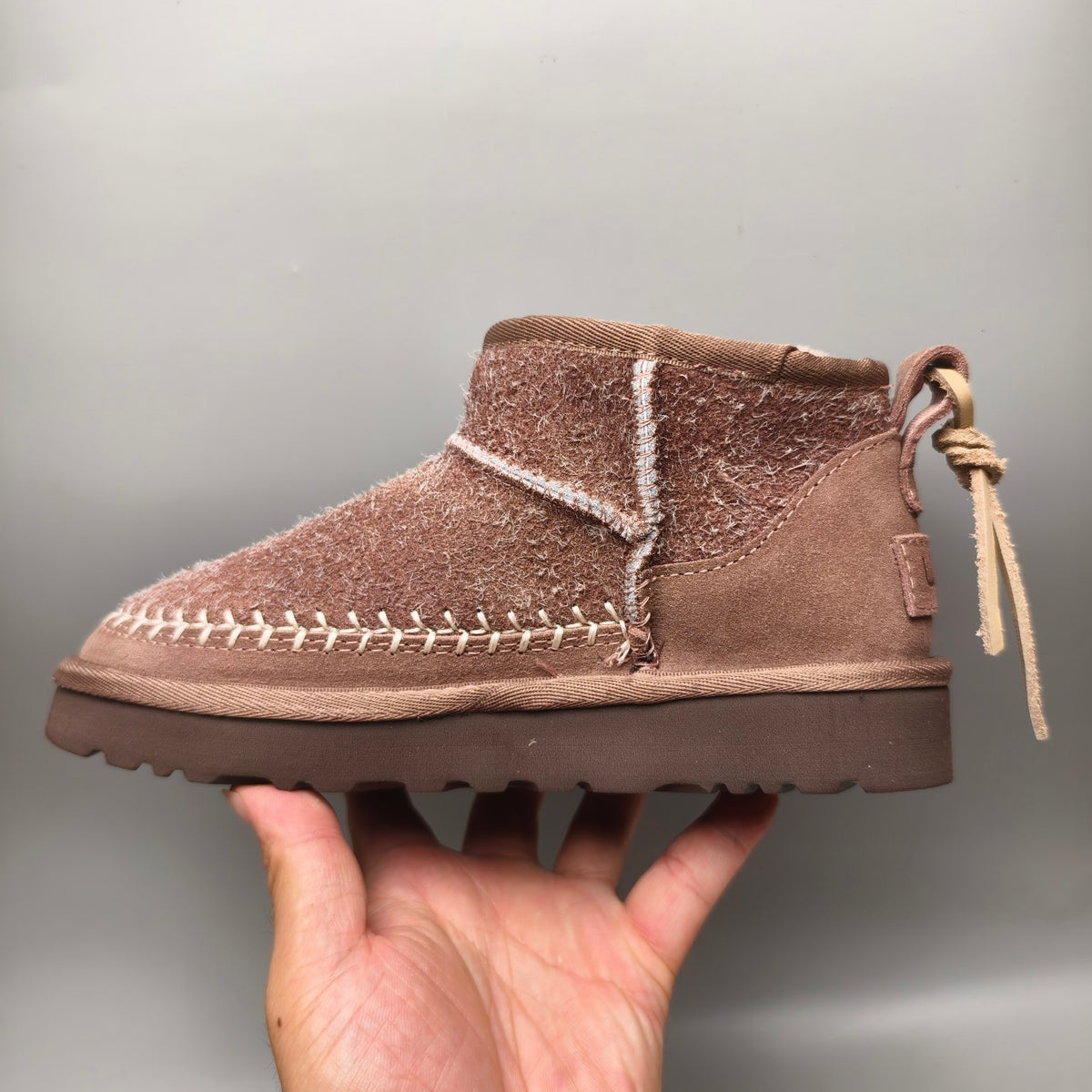 1538 Suede Back Strap Boots — Brown (In Stock)