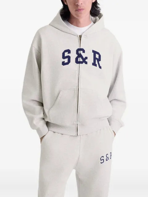 Sporty & Rich S&R Ivy logo-appliqué hoodie