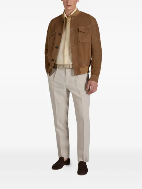 Montedoro suede flap-pocket bomber jacket