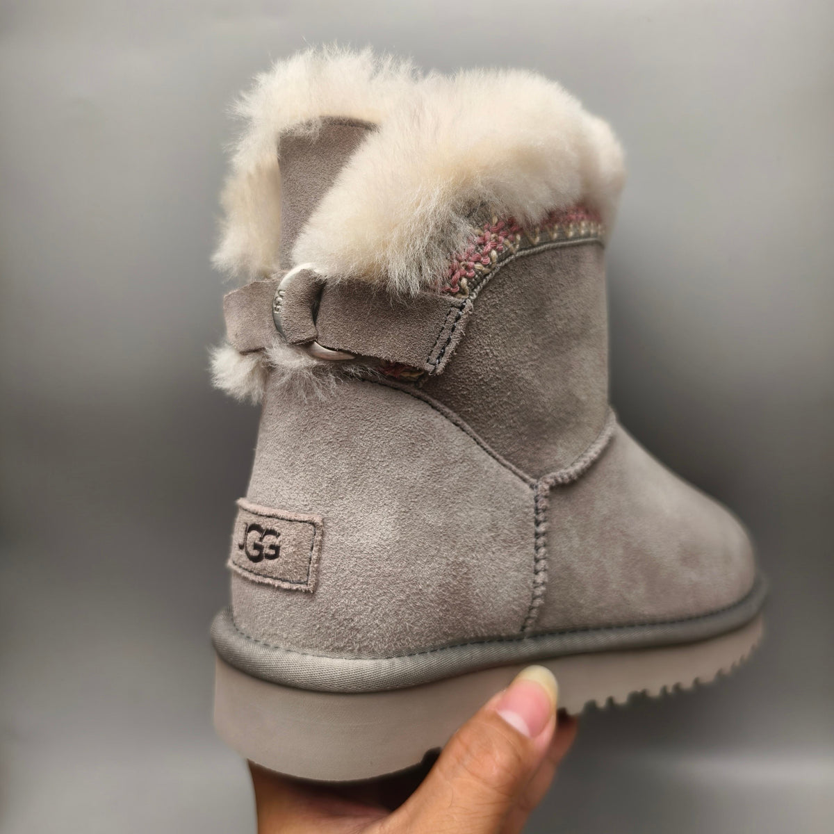 4517 Ethnic Style Back-Strap Shoes — Gray (In Stock)