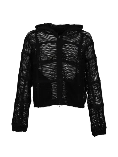 FILTH mesh-panel zip-up hoodie