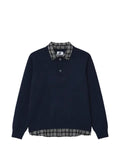 izzue layered-effect polo-collar sweater