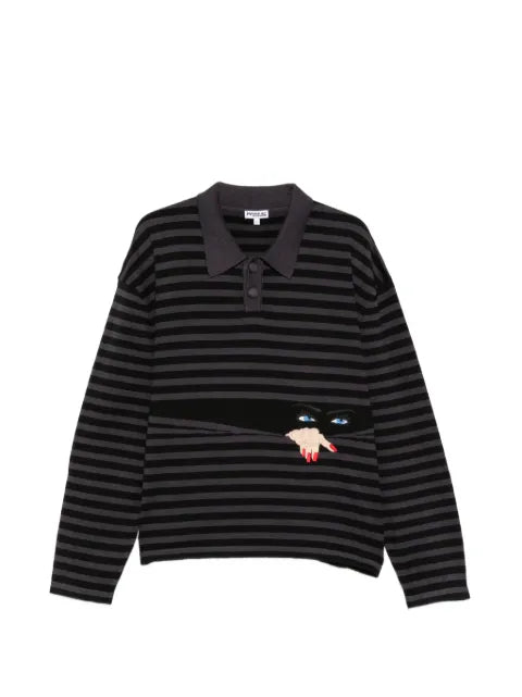House of errors striped embroidered-motif sweater