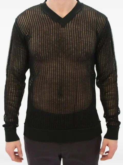 Dolce & Gabbana mesh-knit V-neck sweater
