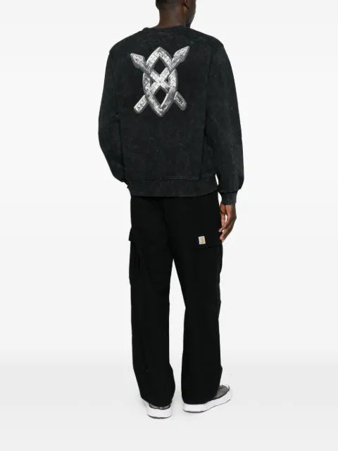 Daily Paper logo-print acid-wash sweater