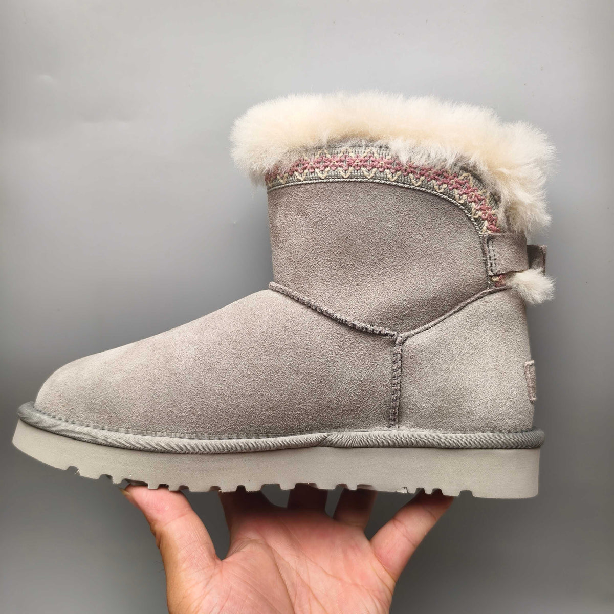 4517 Ethnic Style Back-Strap Shoes — Gray (In Stock)
