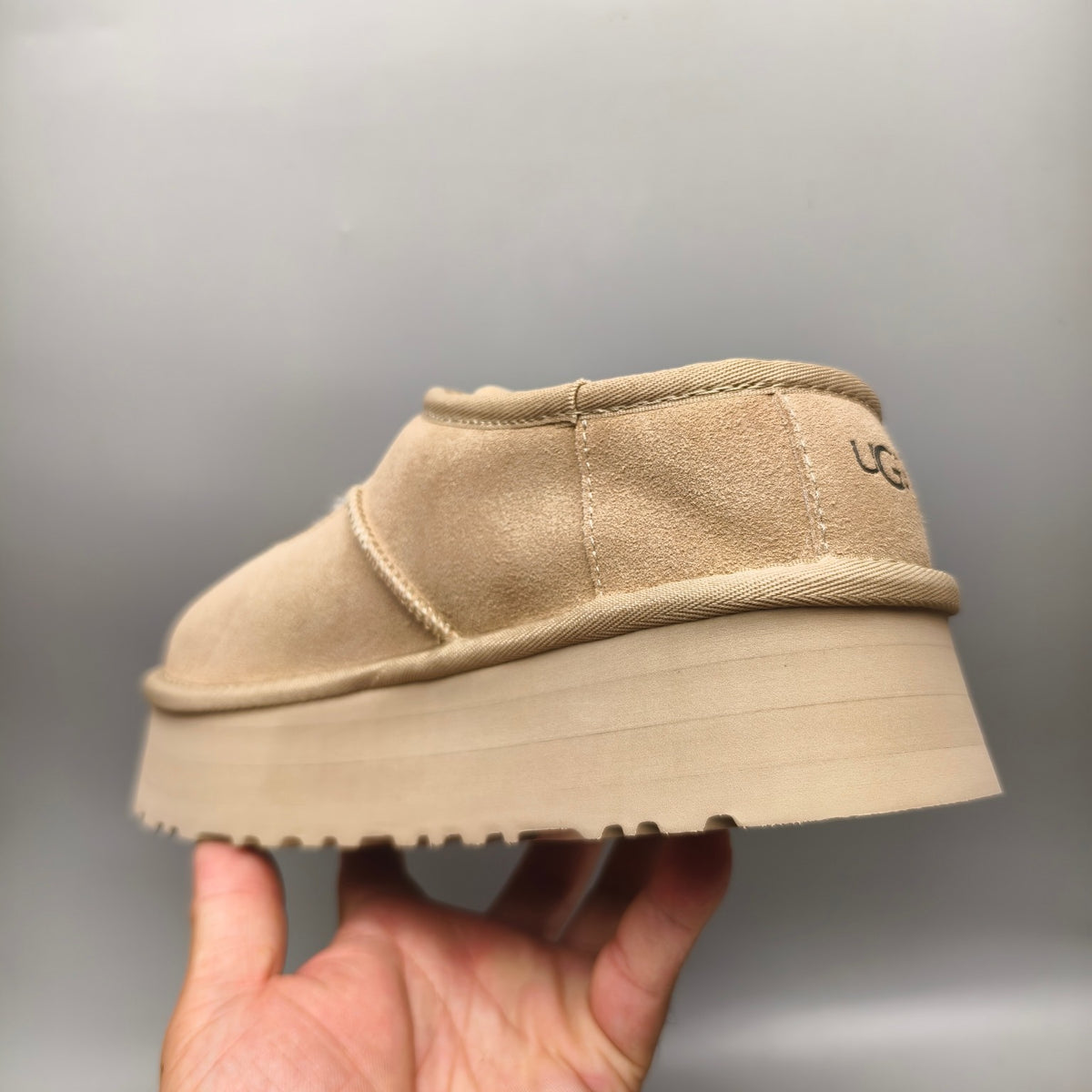 7612 Mary Jane Thick-Sole Fashion Shoes — Sand (In Stock)