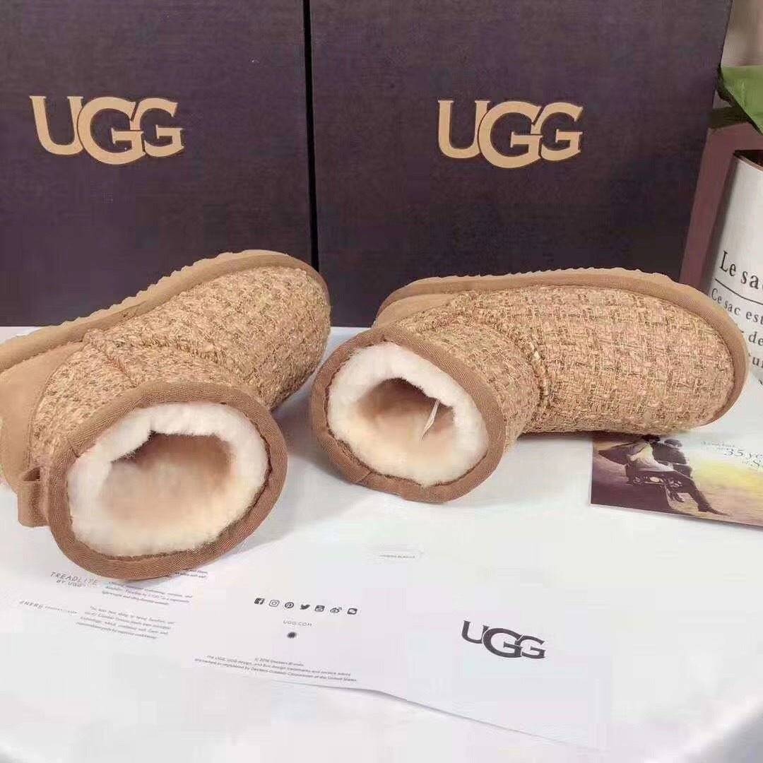 5854 Kids Chanel-Style Snow Boots — Chanel Chestnut