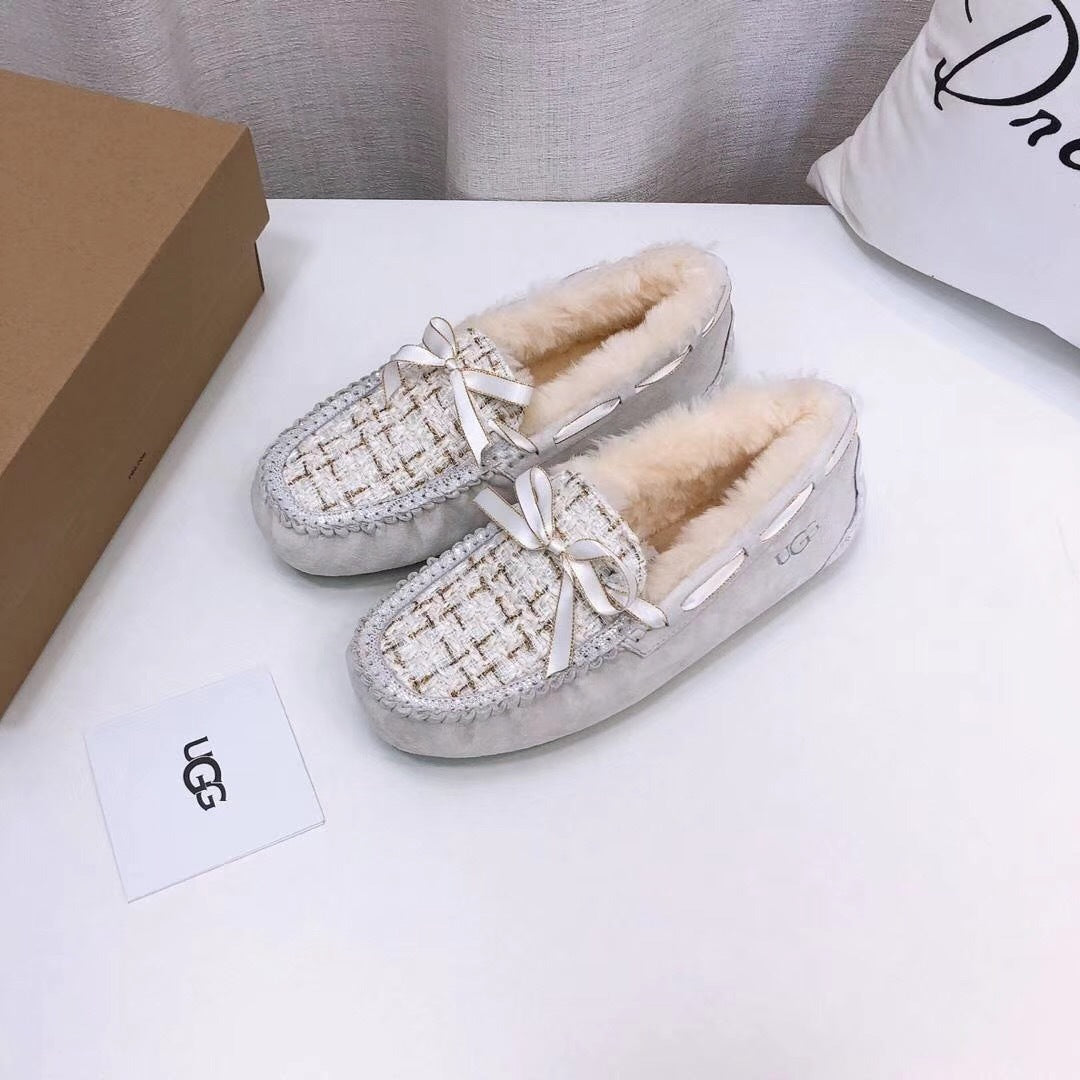 5623小香‌风豆豆‌鞋 ‌御姐范儿十‌足 珍‌珠白
