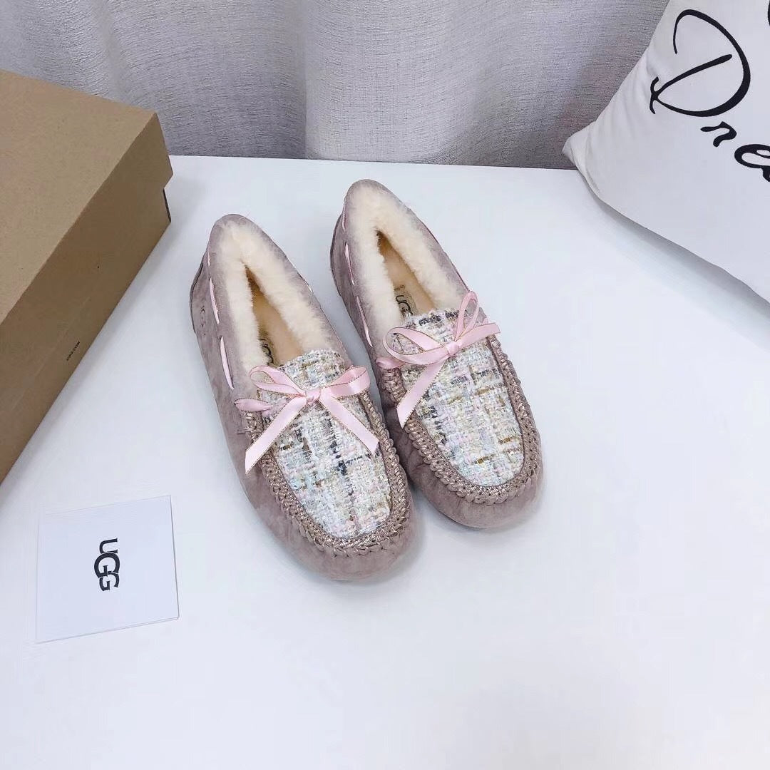 5623 Chanel-Style Studded Loafers — Dusk Pink