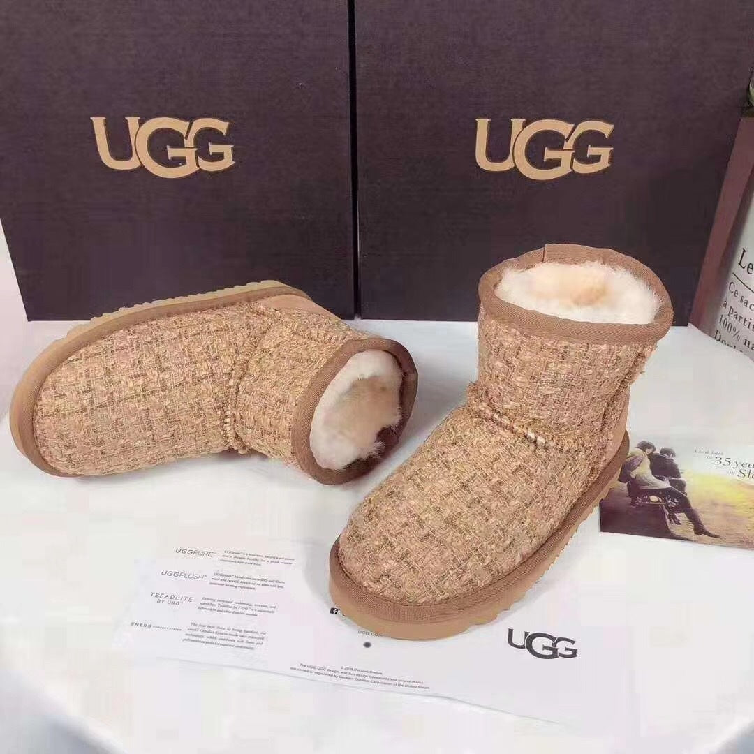 5854 Kids Chanel-Style Snow Boots — Chanel Chestnut