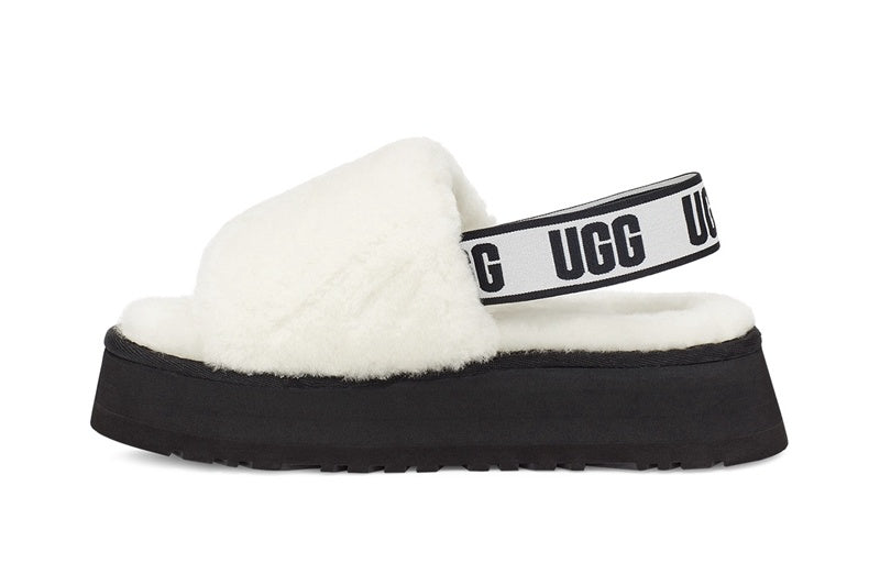 2258 Disco Fluffy Sandals — White (In Stock)