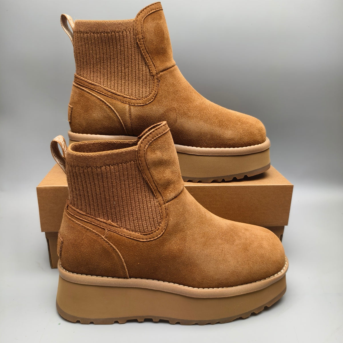 3258 5cm Chunky Sole Casual Fashion Shoes — Chestnut (In Stock)