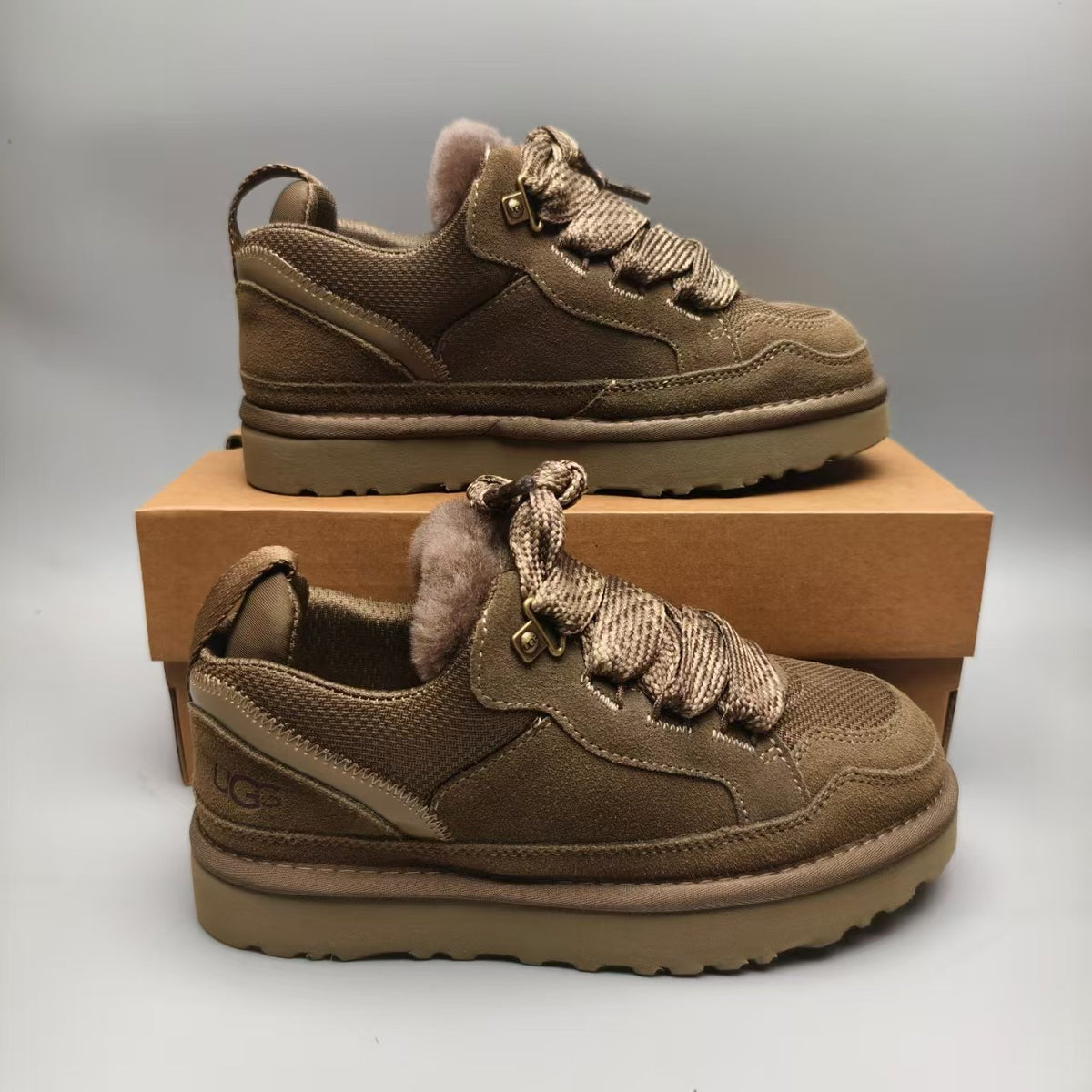 4032 Couple Mesh Sport Casual Shoes — Walnut (In Stock)