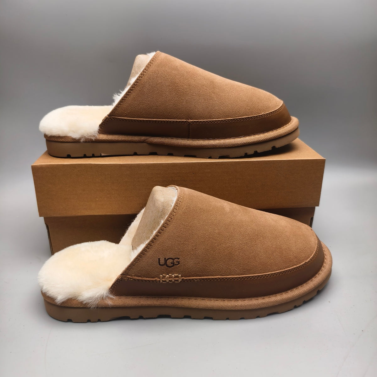 4585 Ultra-Light Casual Fur Slippers — Men's Chestnut (In Stock)