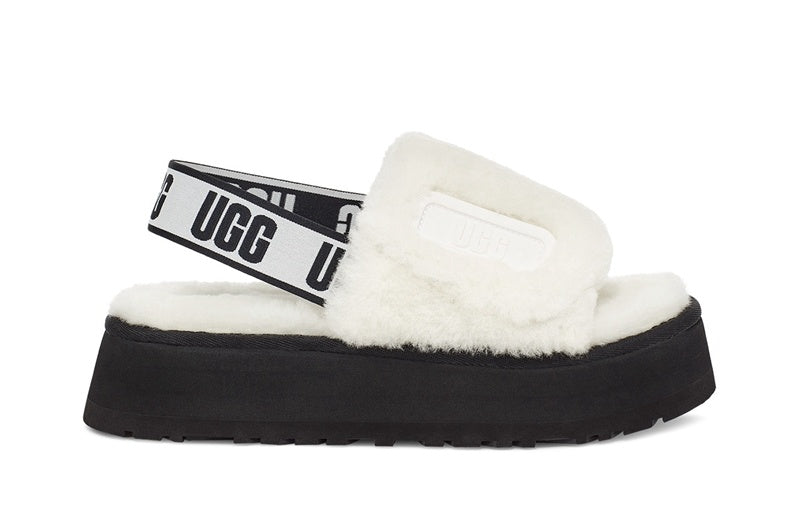 2258 Disco Fluffy Sandals — White (In Stock)