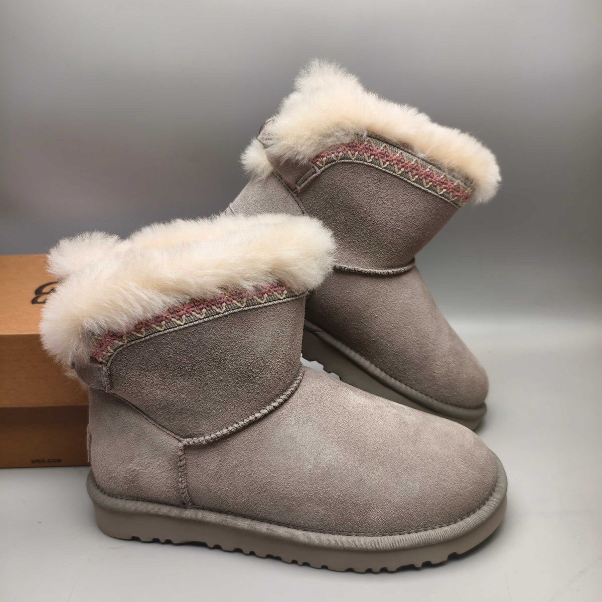 4517 Ethnic Style Back-Strap Shoes — Gray (In Stock)