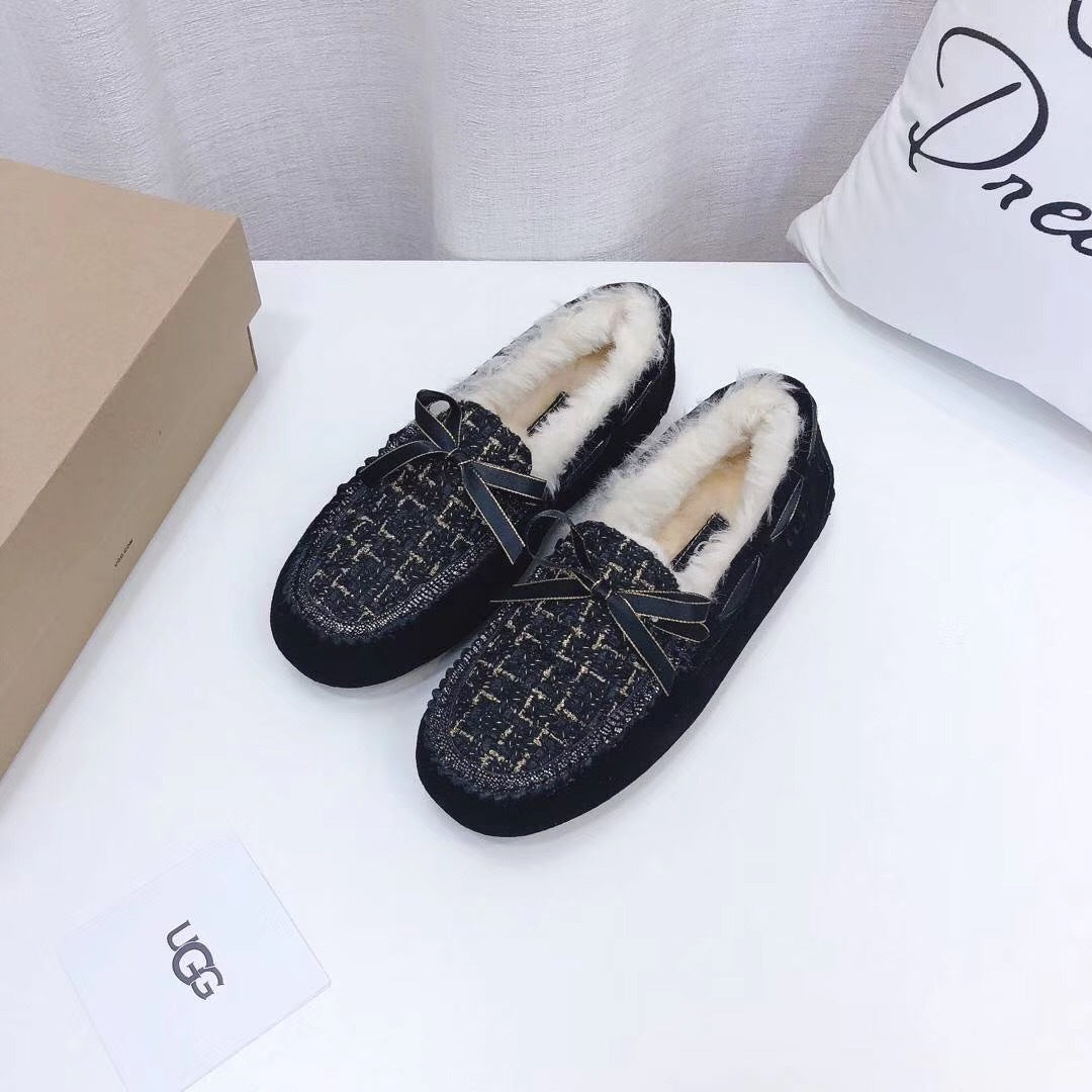 5623 Chanel-Style Studded Loafers — Black