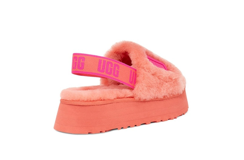 2258 Disco Fluffy Sandals — Coral Red (In Stock)