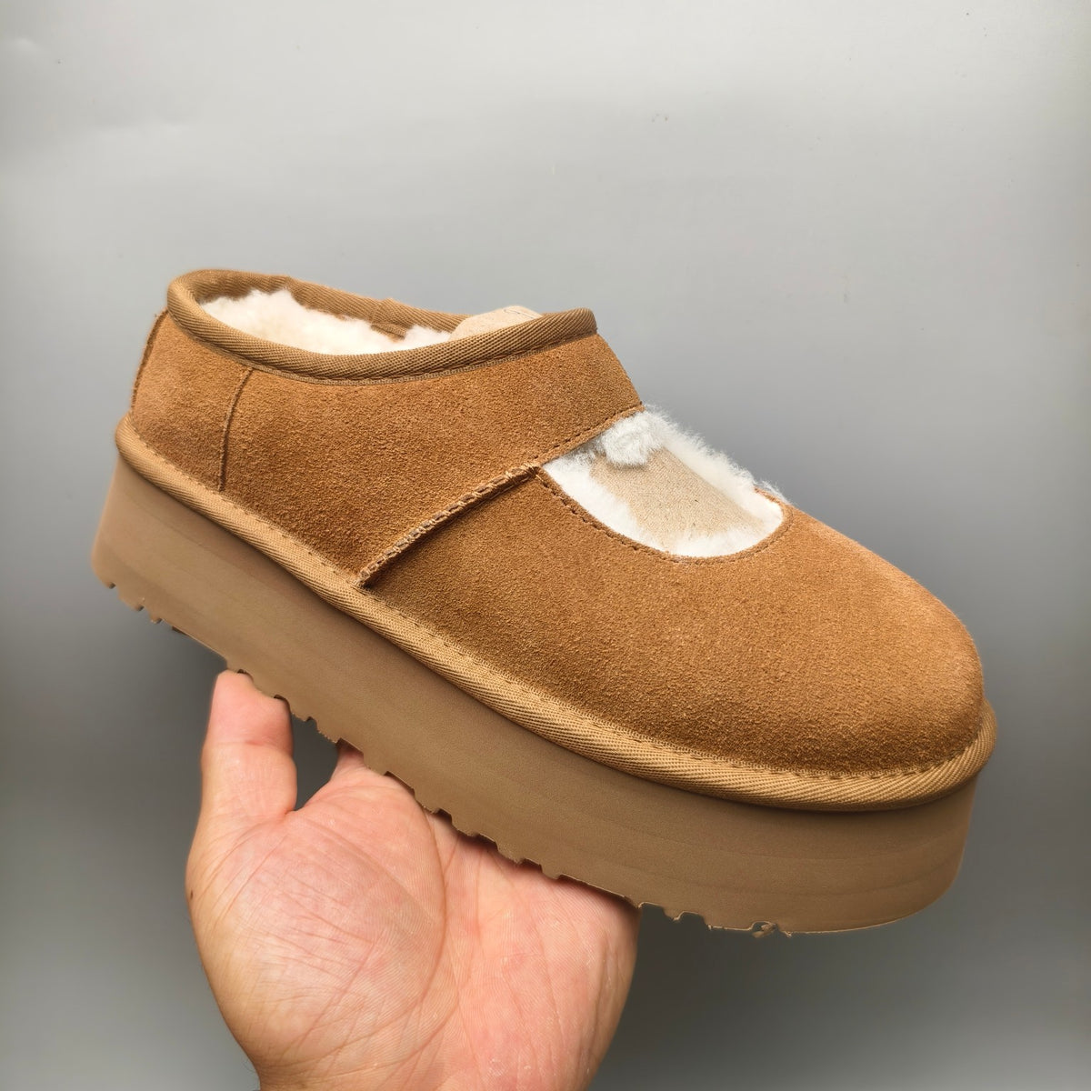 7612 Mary Jane Thick-Sole Fashion Shoes — Chestnut (In Stock)