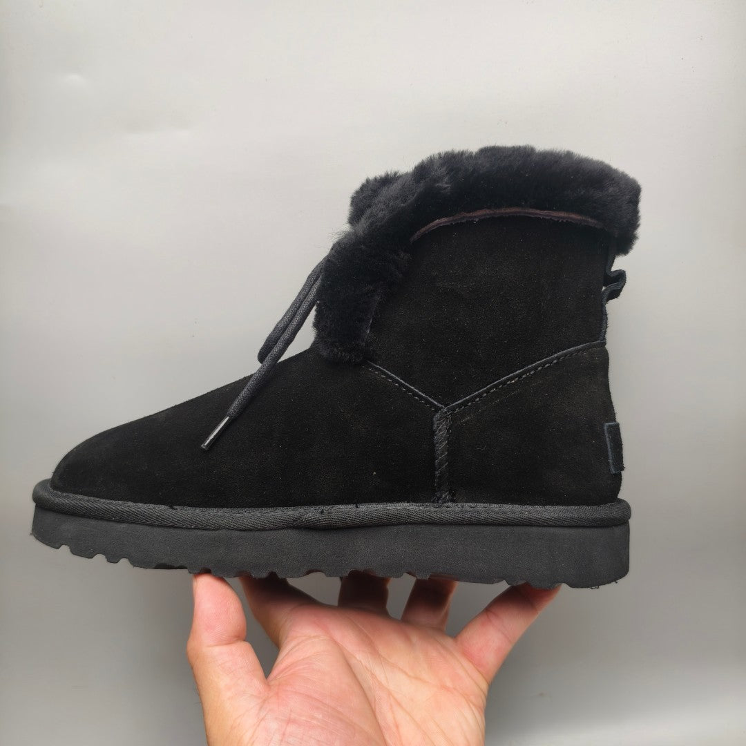 4576 Mid-Top Lace-Up Casual Shoes — Black (In Stock)