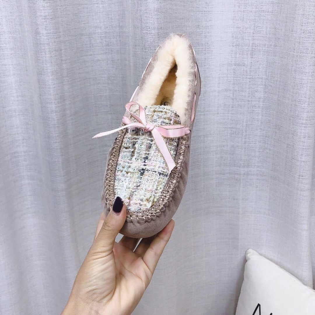 5623 Chanel-Style Studded Loafers — Dusk Pink