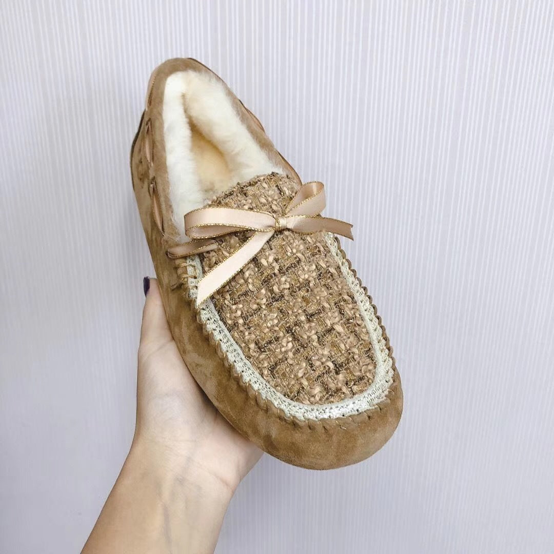 5623 Chanel-Style Studded Loafers — Chestnut