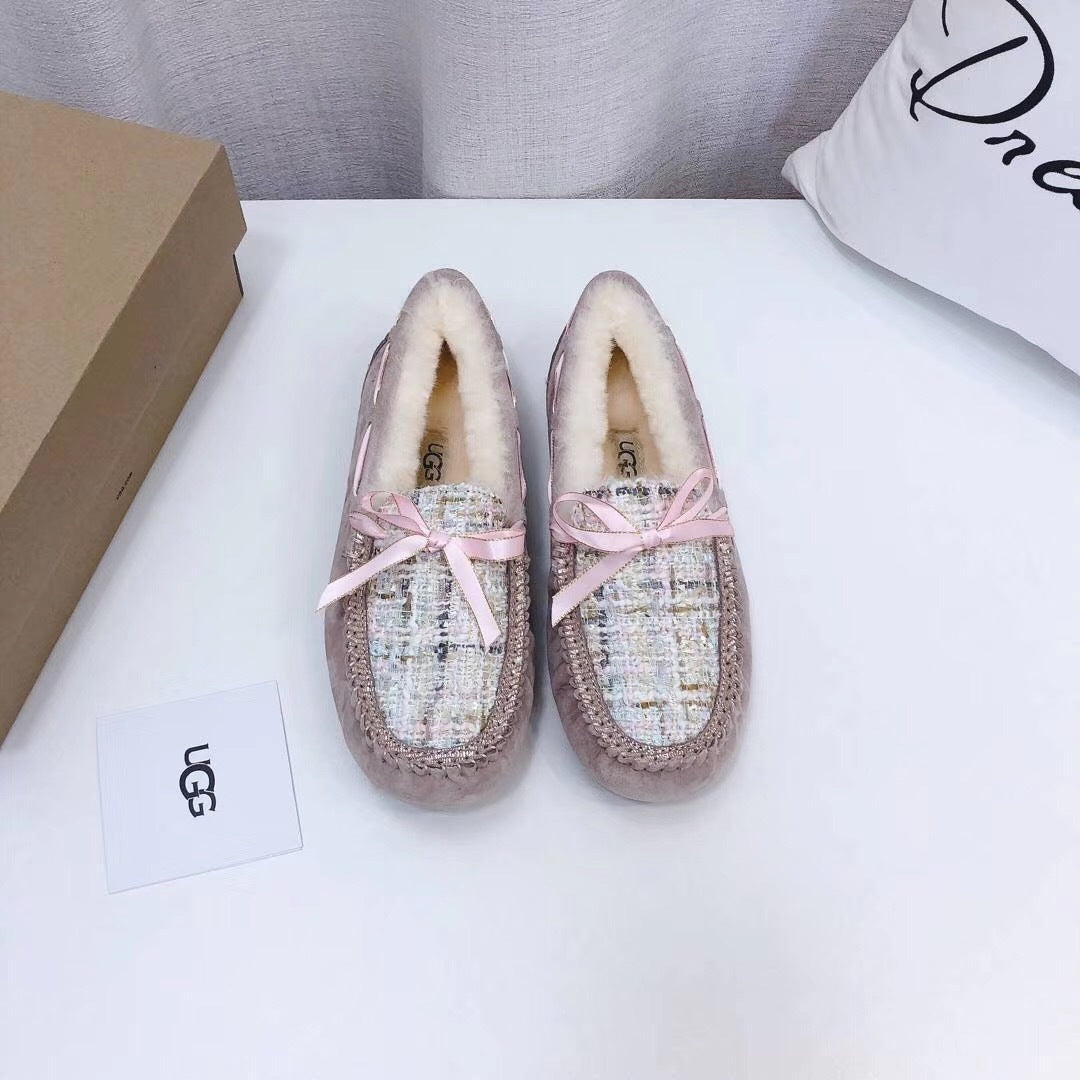 5623 Chanel-Style Studded Loafers — Dusk Pink