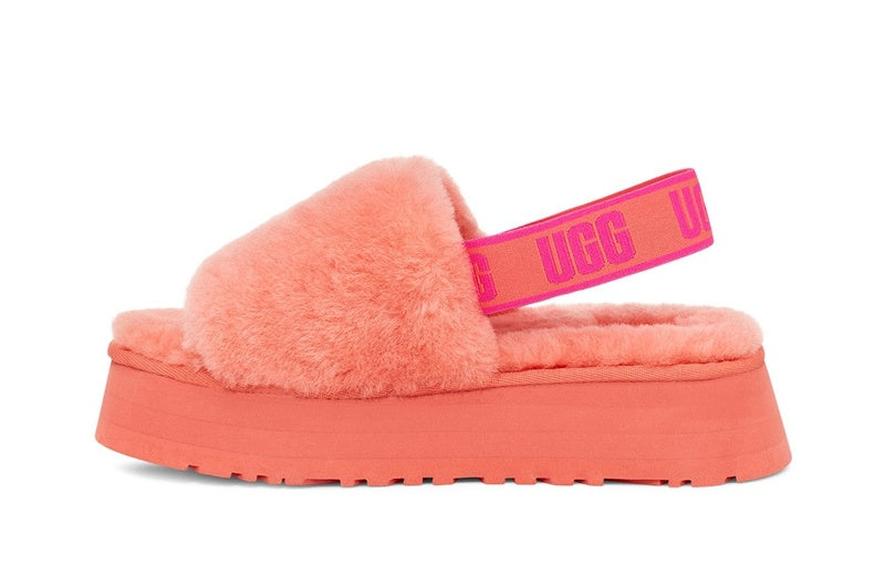 2258 Disco Fluffy Sandals — Coral Red (In Stock)