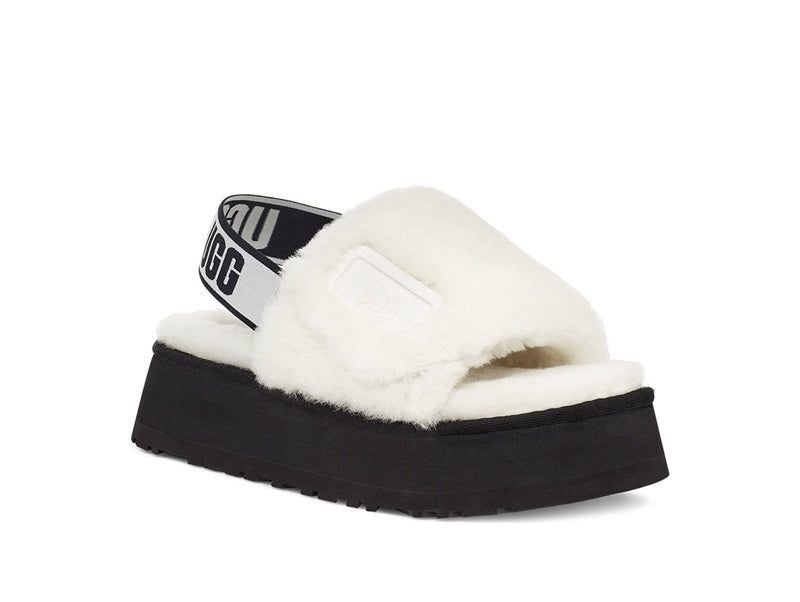 2258 Disco Fluffy Sandals — White (In Stock)