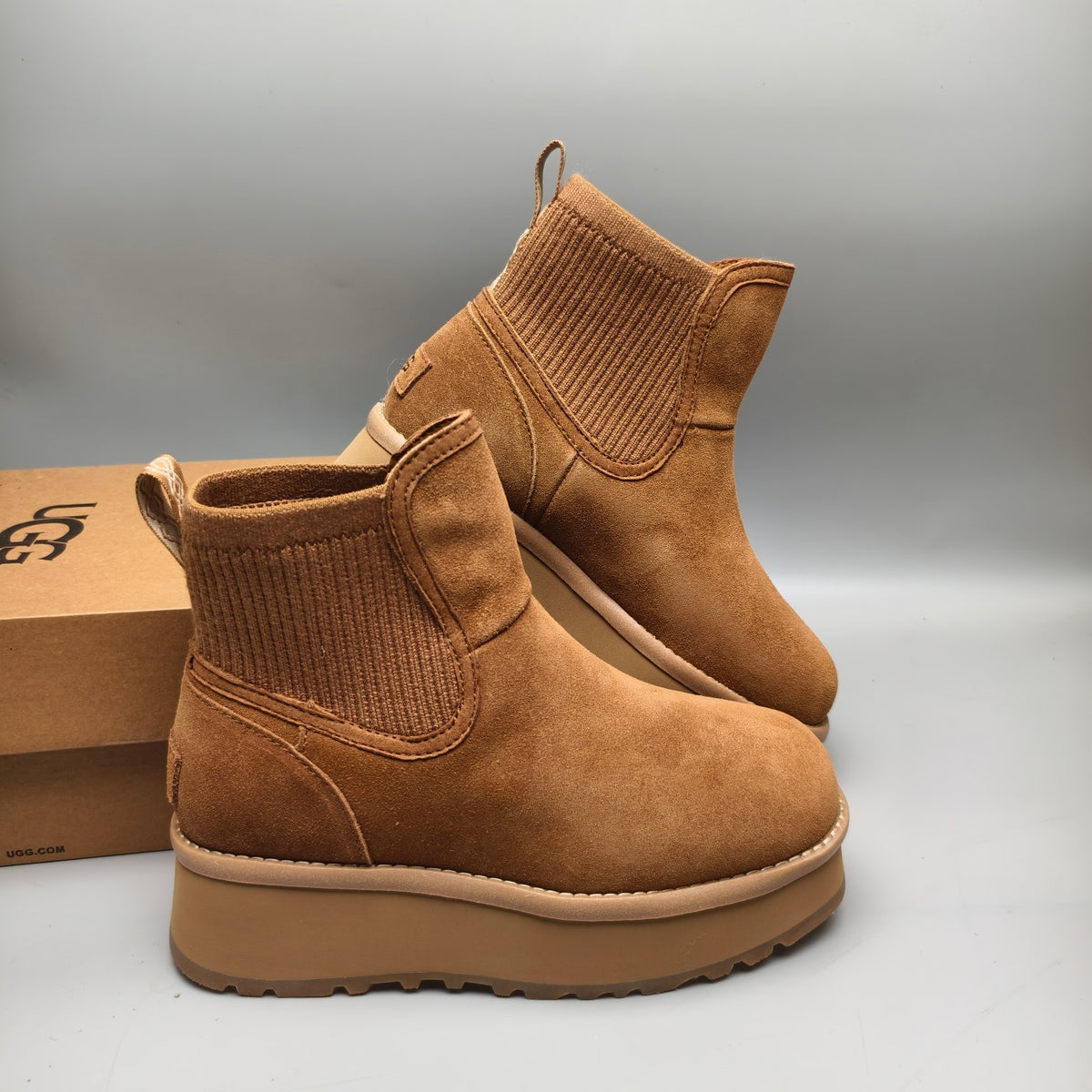 3258 5cm Chunky Sole Casual Fashion Shoes — Chestnut (In Stock)