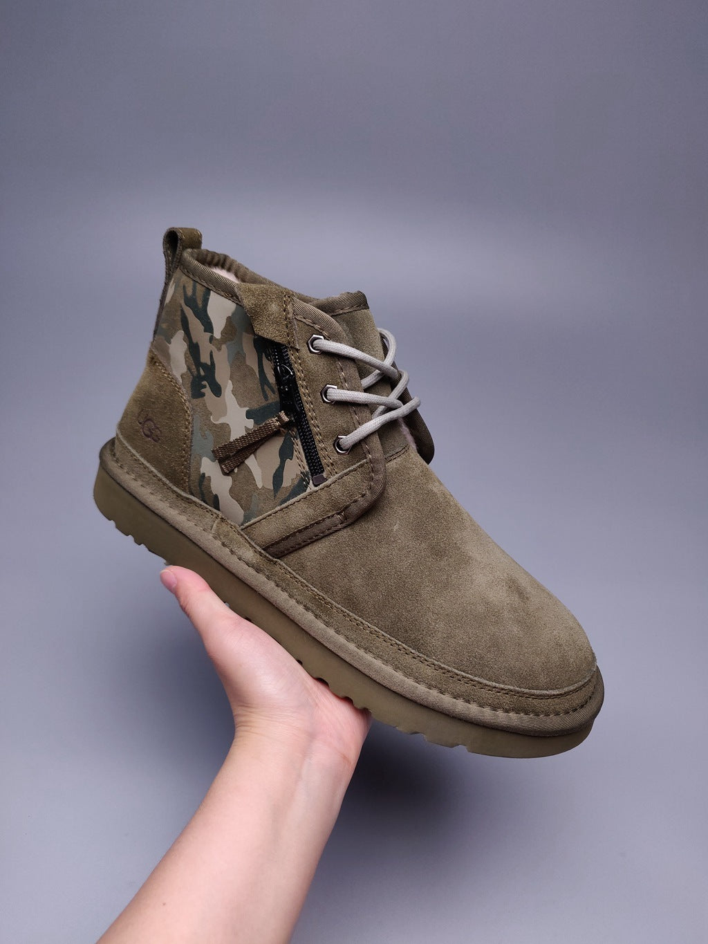 4193 Men's Colorblock Camo Shoes — Army Green (In Stock)