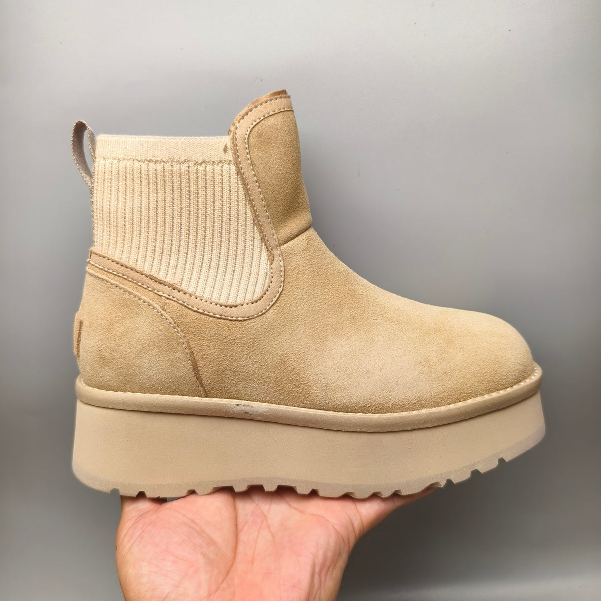 3258 5cm Chunky Sole Casual Fashion Shoes — Sand (In Stock)