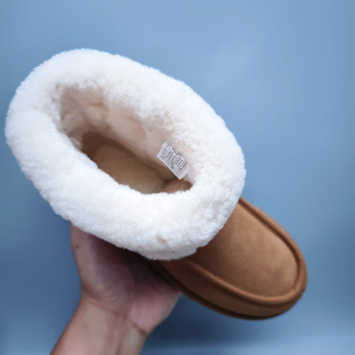5410 Curly Fur Big Logo Mid-Top Trendy Boots — Chestnut (In Stock)