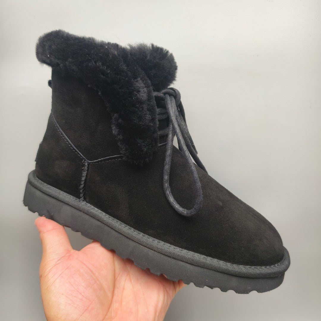 4576 Mid-Top Lace-Up Casual Shoes — Black (In Stock)