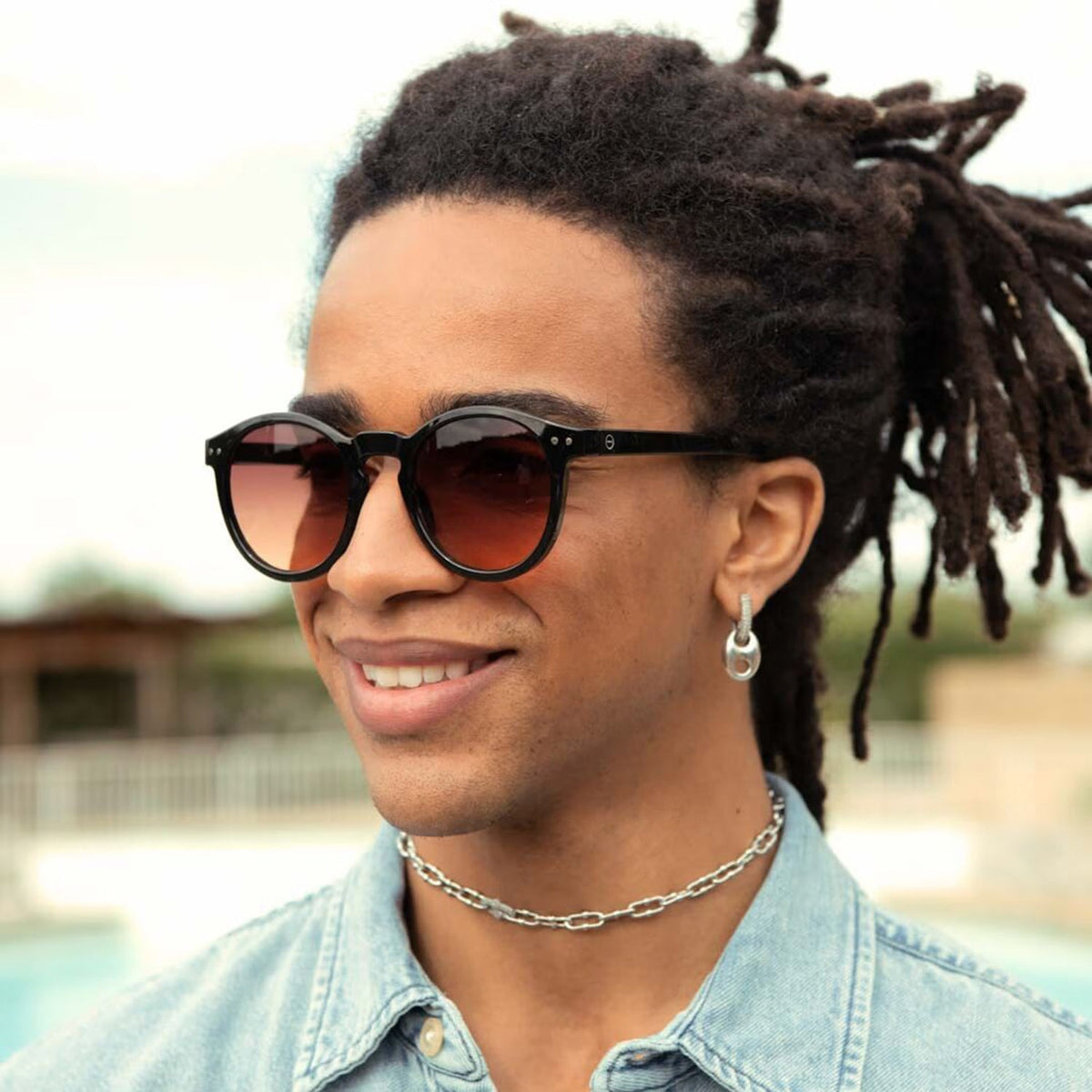 Izipizi Sun Glasses #M: Black Road Brown Shading Lenses