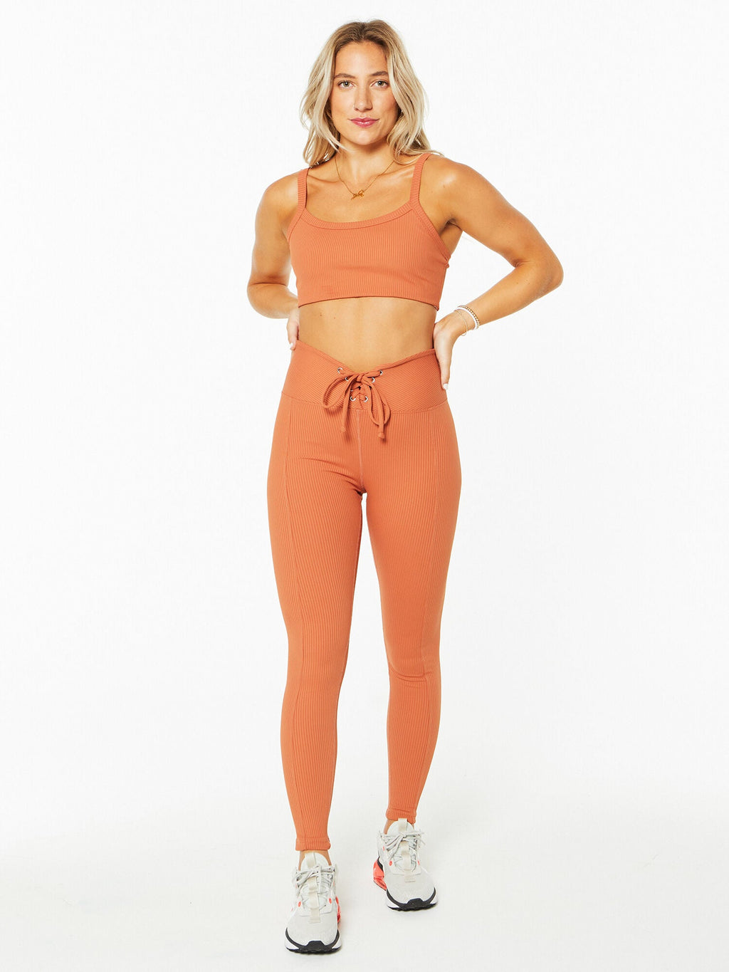 RIBBED BRALETTE TERRACOTTA