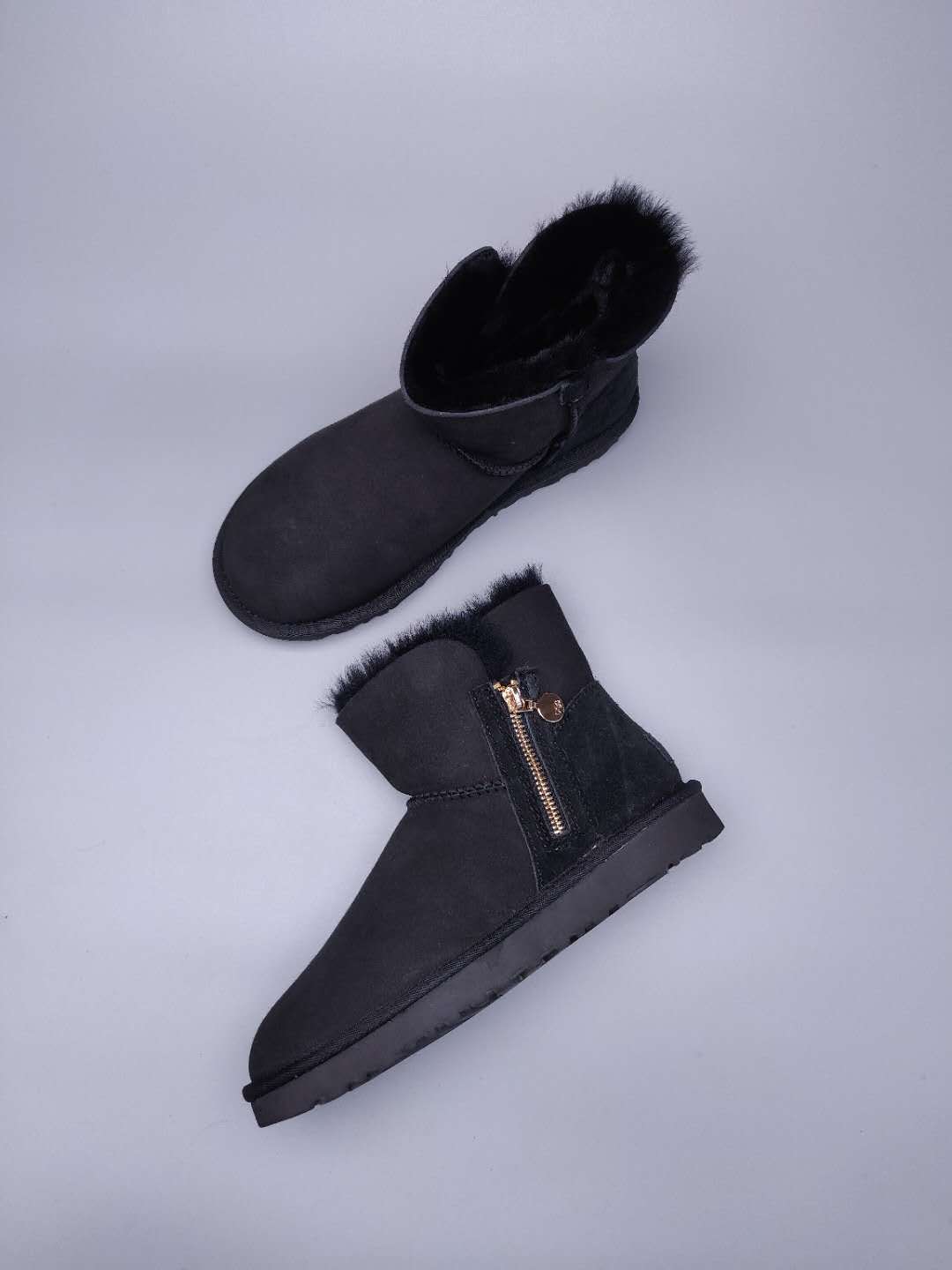 2481 Side Zipper Ankle Boots — Black (In Stock)